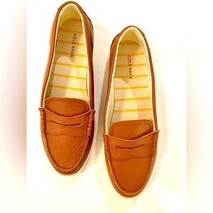 Cole Haan Women's Tan Leather Penny Loafers